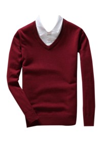 SKSW010 訂購純色假兩件毛衣  男襯衫領套頭帶領針織衫  雞心領薄款V領上衣  毛衫製造商 現貨 價格